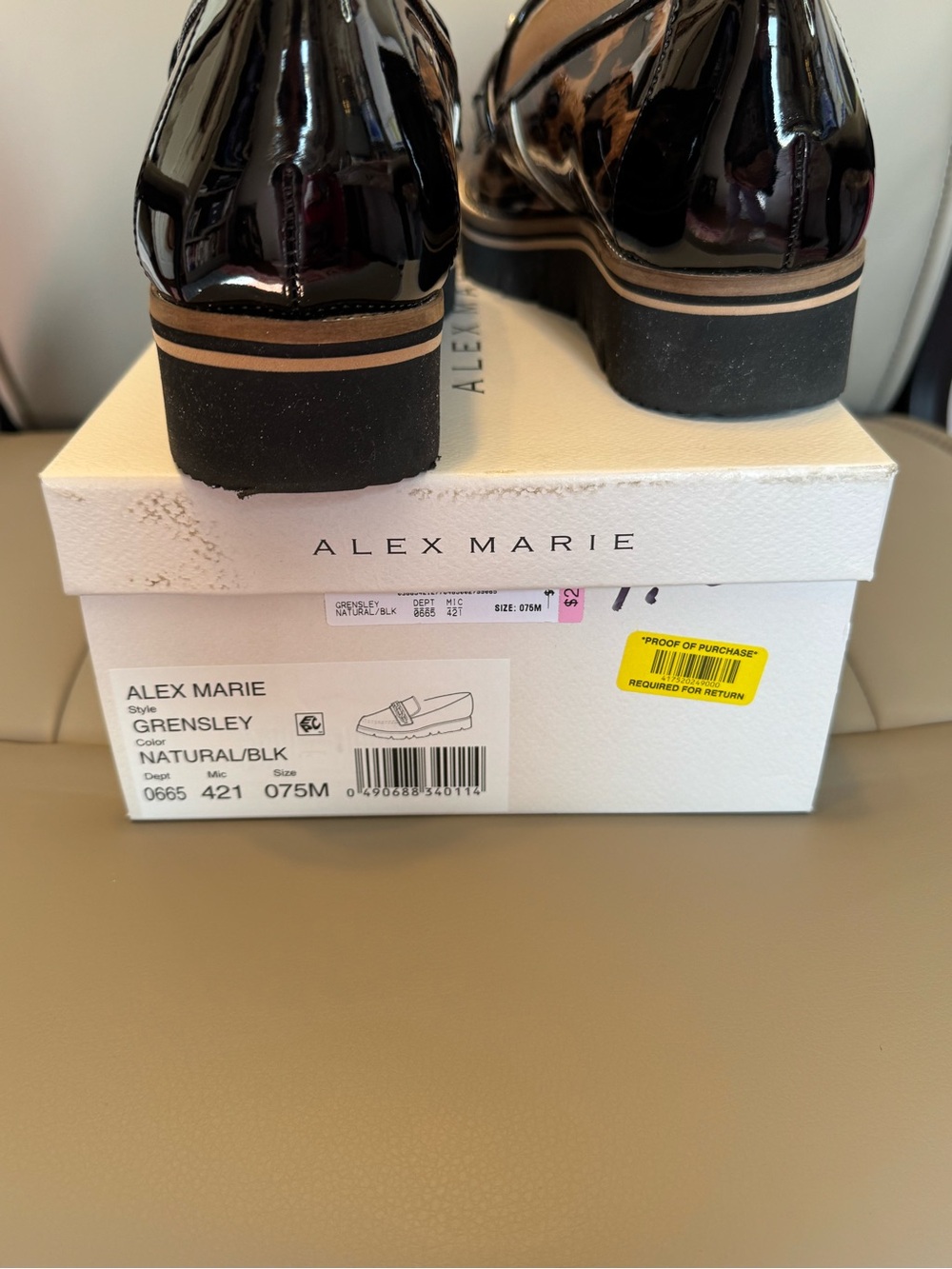 Alex Marie Leopard Patent Loafers in Brown and Black - Picture 9 of 10
